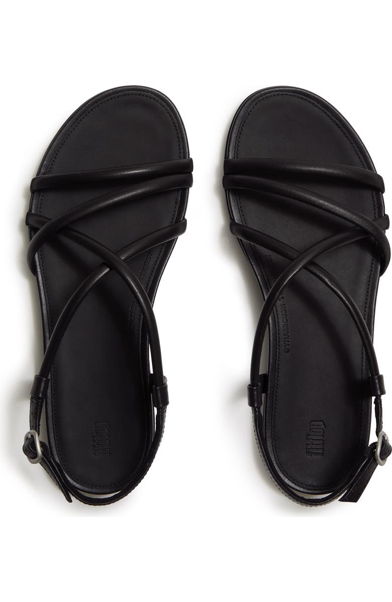 FitFlop Gracie Leather Strappy Sandals, Alternate, color, All Black