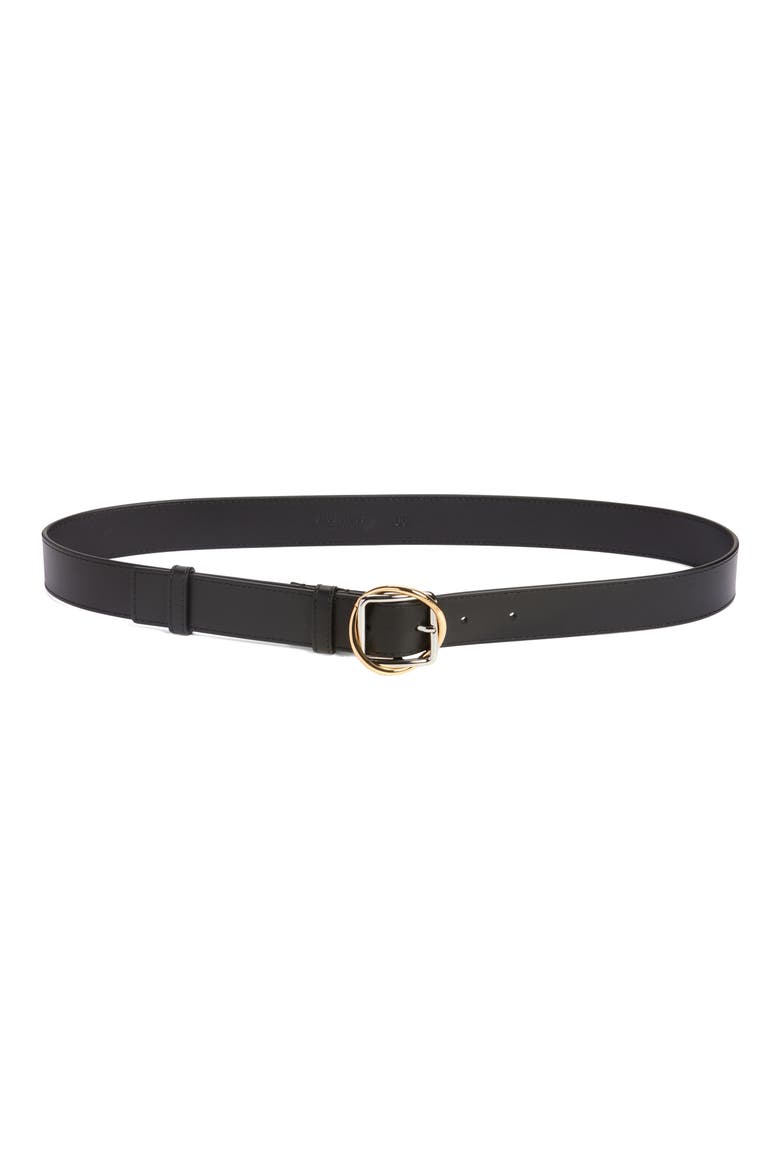 La Ceinture Salon Leather Belt, Main, color, BLACK 990