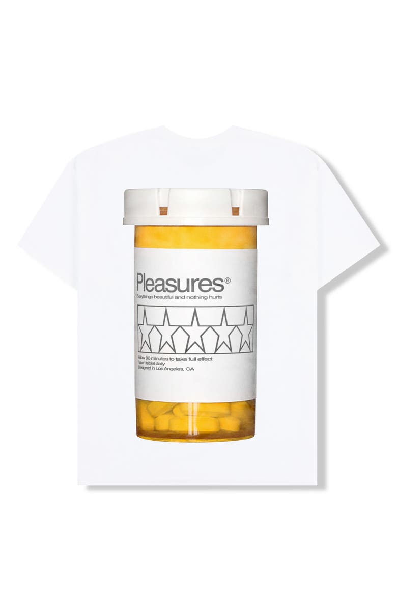 PLEASURES Supplements Graphic Print T-Shirt, Alternate, color, White
