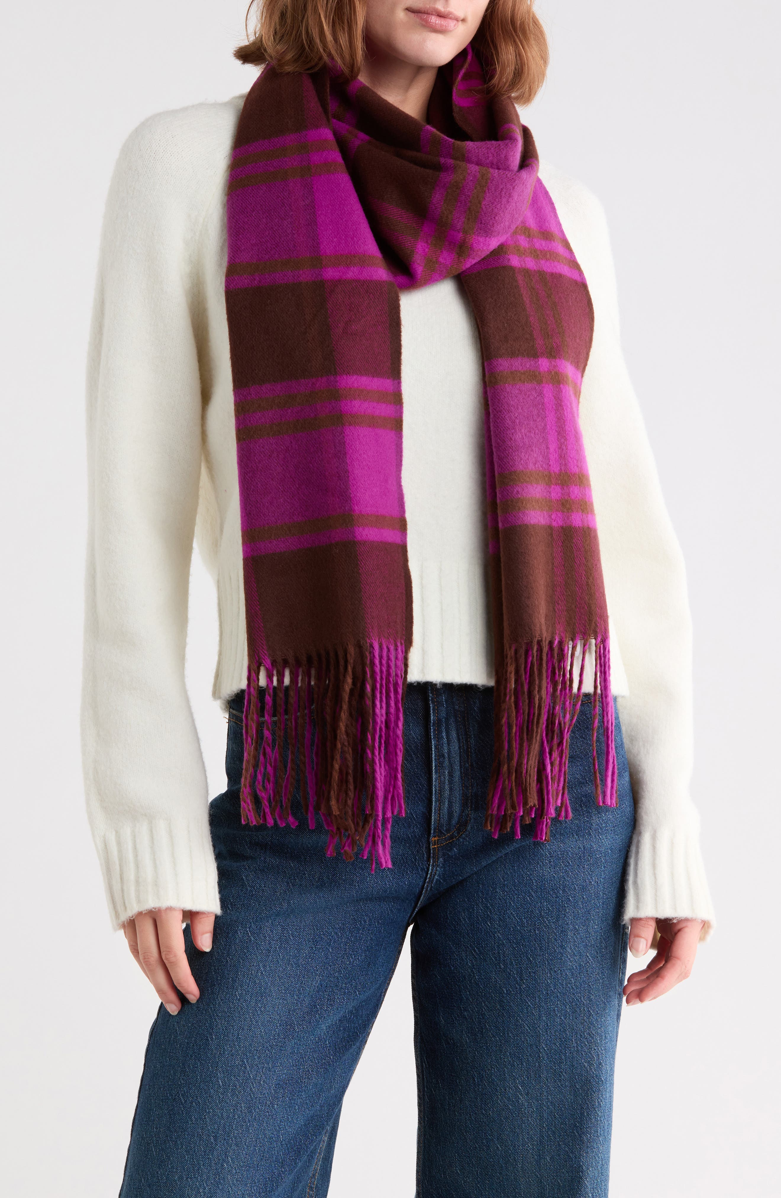 Plaid Knit Scarf