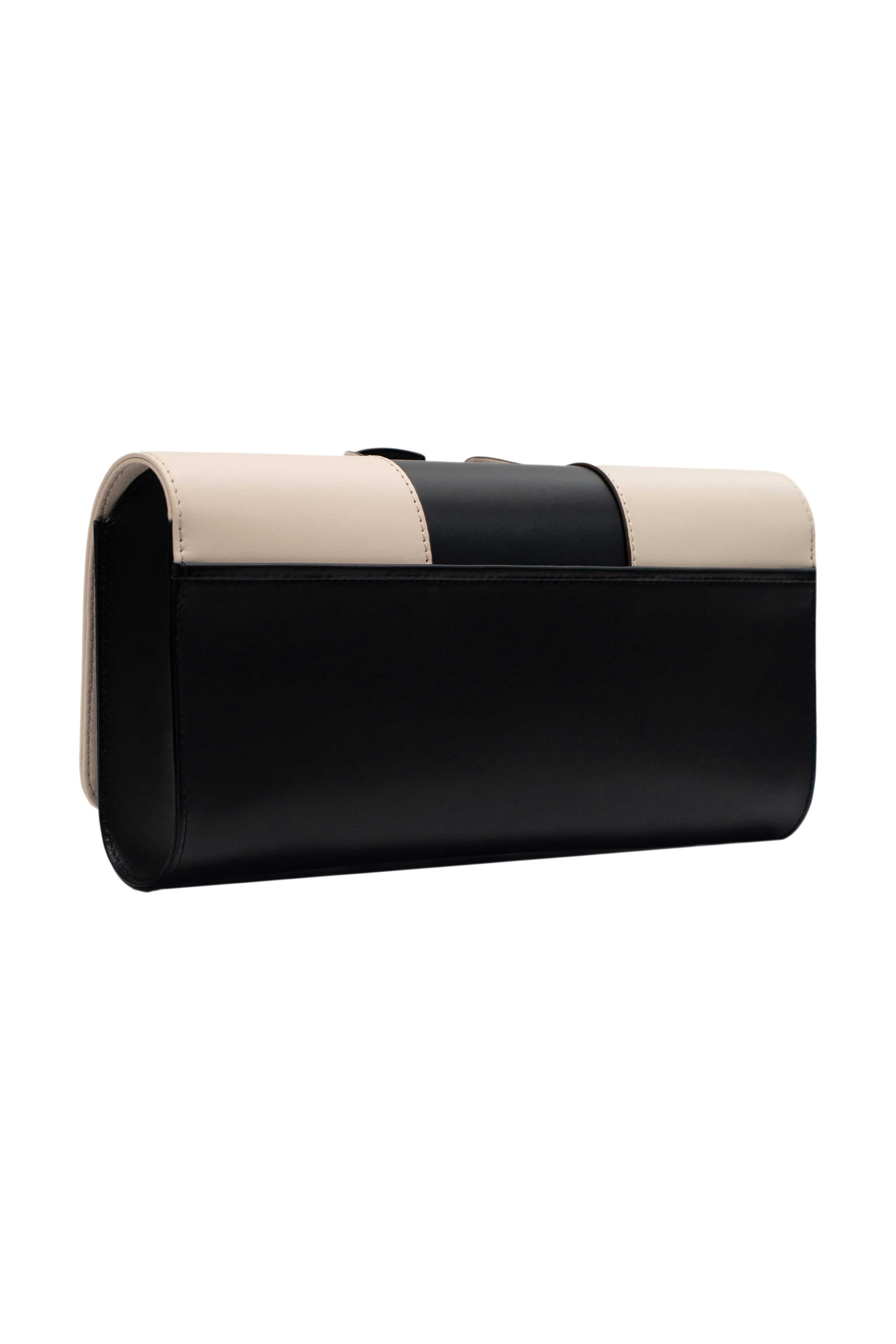 PERRIN PARIS La Parisienne Clutch Classic, Alternate, color, Crème / Black