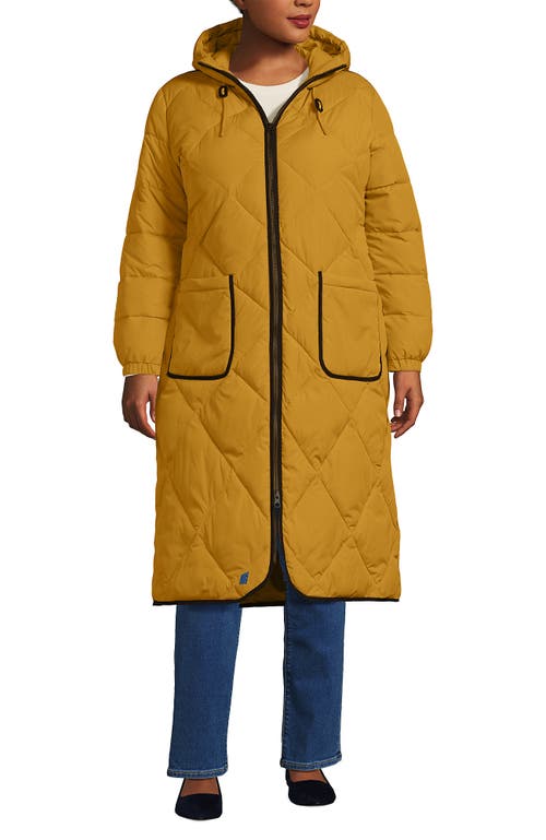 Lands' End Plus Size Featherfree Insulated Diamond Quilted Maxi Coat In Multi