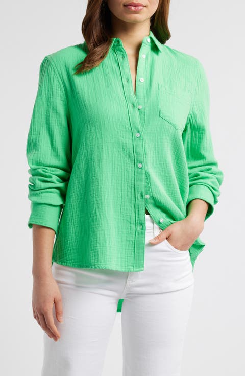 Casual Gauze Button-Up Shirt