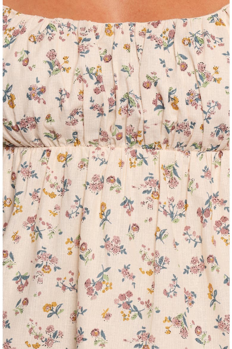 Rhiannon Floral Tie Back Babydoll Top, Alternate, color, CREAM MULTI FLORAL