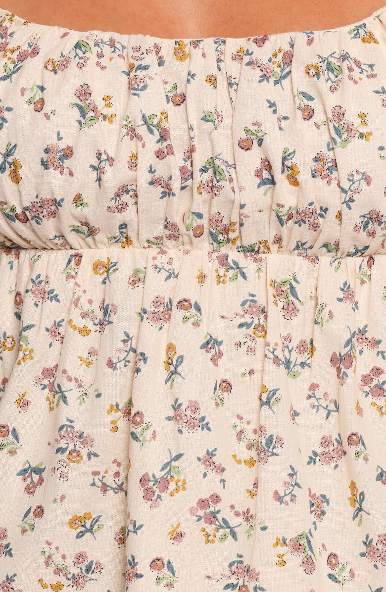 Petal & Pup Rhiannon Floral Tie Back Babydoll Top, Alternate, color, Cream Multi Floral