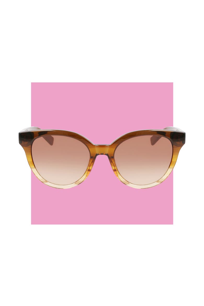 Le Pliage 53mm Gradient Round Sunglasses, Main, color, STRIPED HONEY