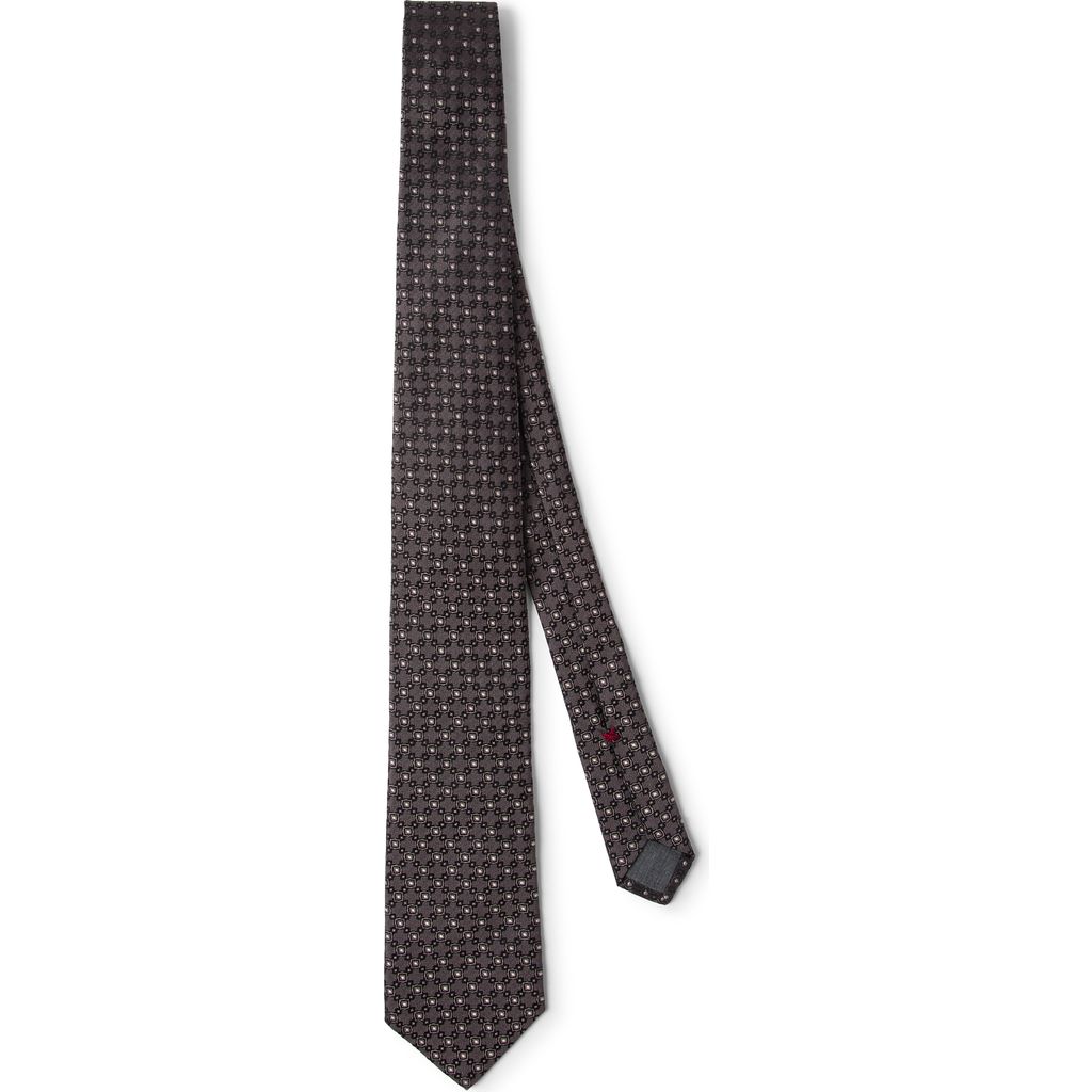 Brunello Cucinelli Necktie With Jacquard Pattern In Black