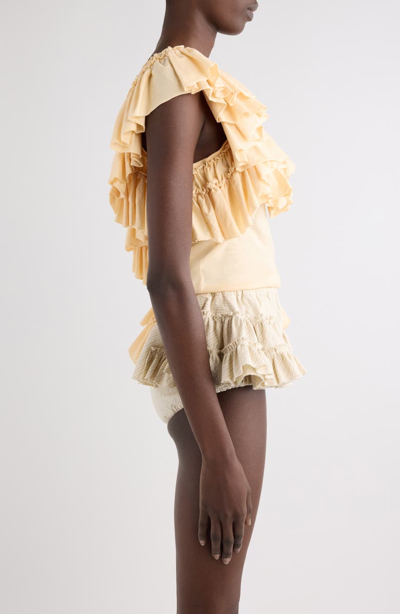 Dries Van Noten Ruffled Mousseline Top, Alternate, color, Ivory