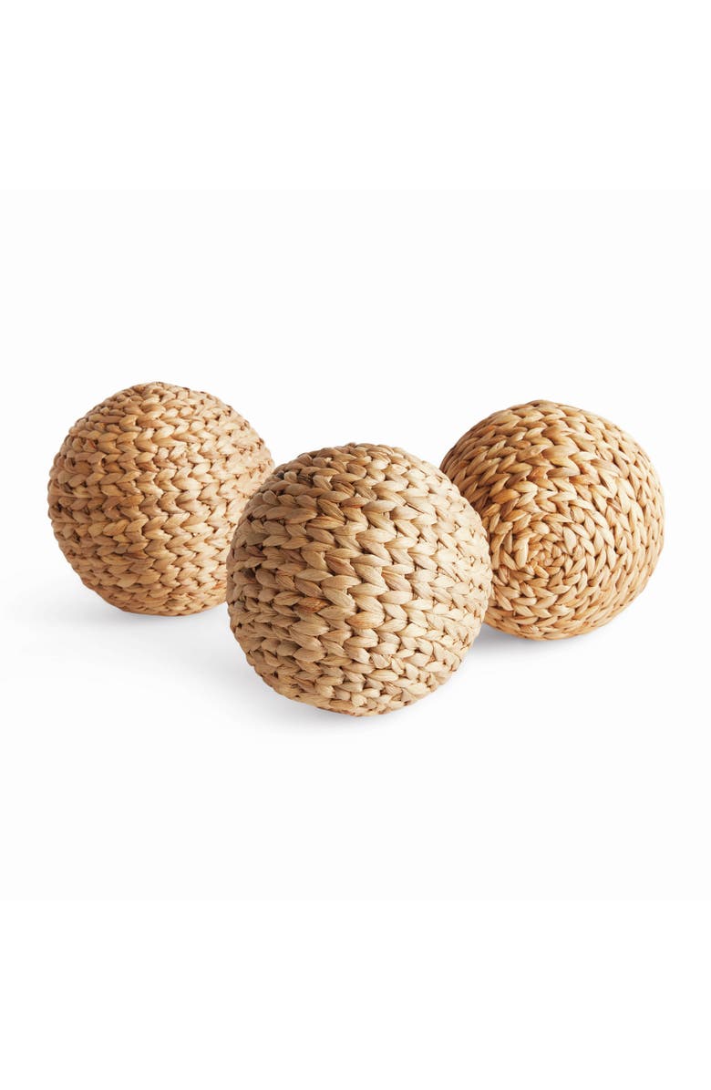 Napa Home & Garden Jace Water Hyacinth Orbs, Natural Decorative Accents, 3pc, Main, color, Brown