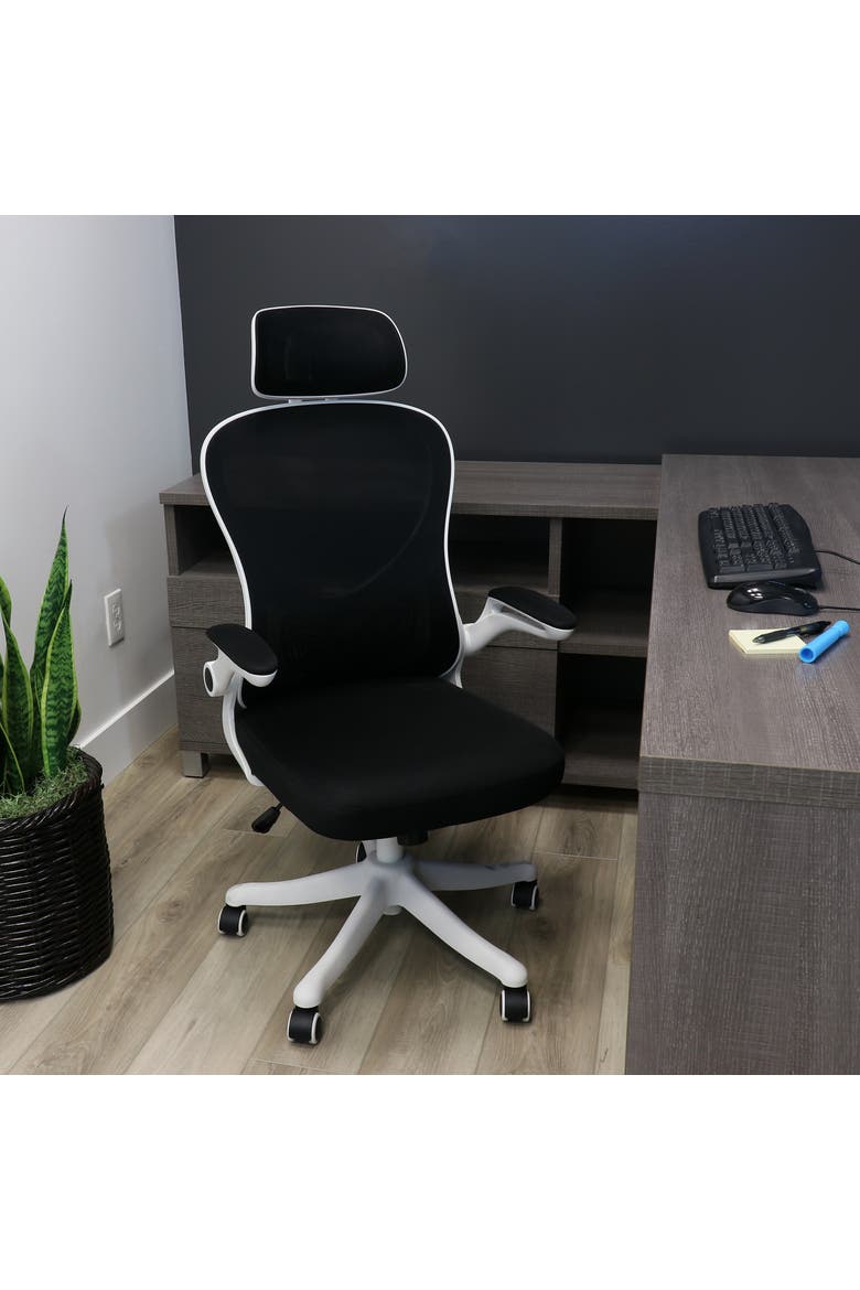 High Back Adjustable Office Chair, Alternate, color, White