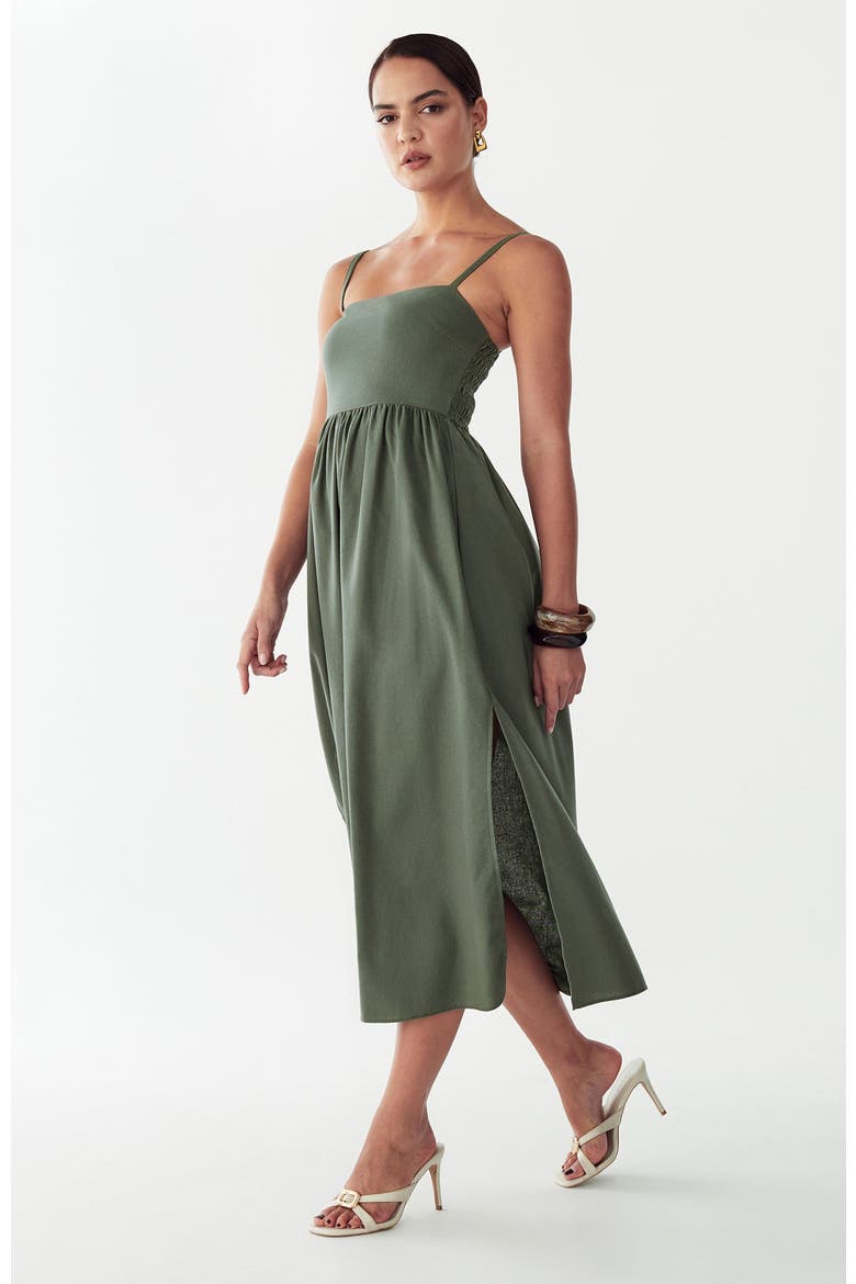 Lanah Midi Dress, Alternate, color, Olive