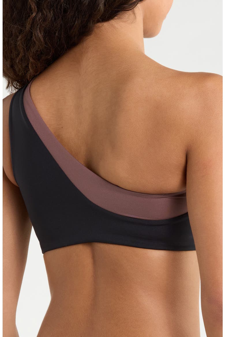 Playa One-Shoulder Bikini Top, Alternate, color, JET / STORMY