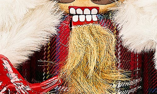 Mackenzie-childs Mackenzie Childs Tartan Cardinal Nutcracker In Multi