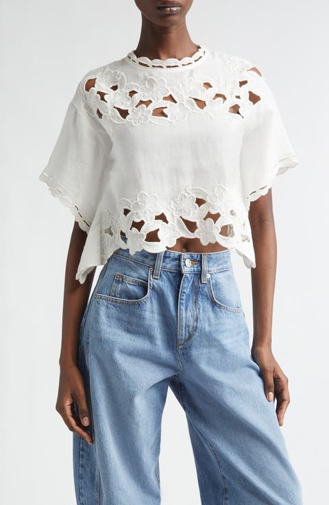 Relda Crop Eyelet Top