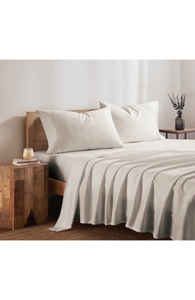 DKNY 300 Thread Count Sateen Sheet Set, Alternate, color, White Sand