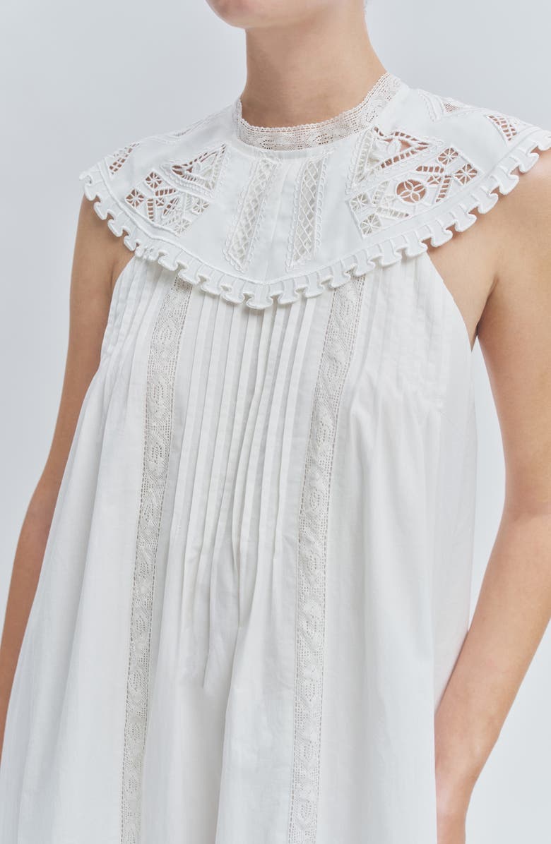 MAUDE CLUB Carrie Pintuck Pleat Sleeveless Dress, Alternate, color, White