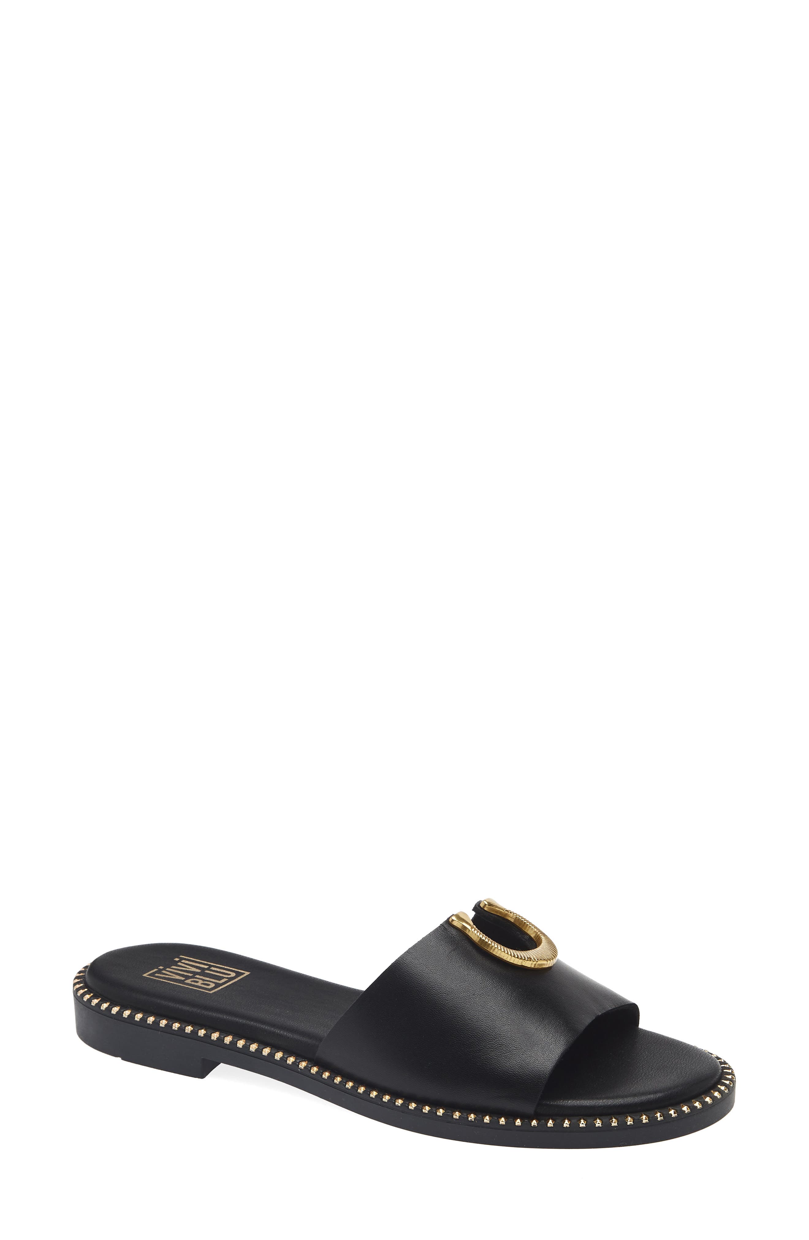 VIVI BLU Acacia Slide Sandal in Black 