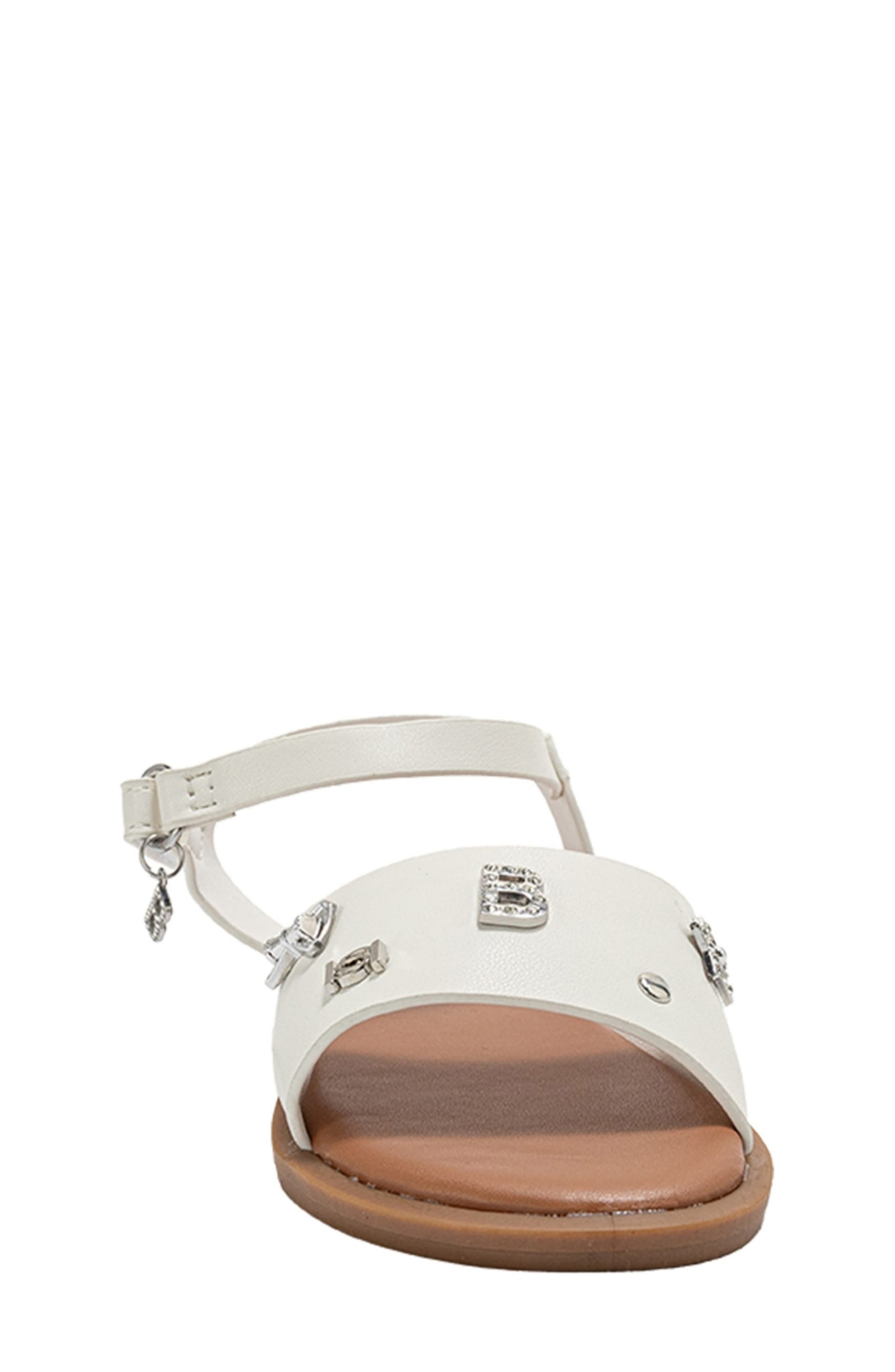 bebe Kids' Clement Sandal, Alternate, color, White