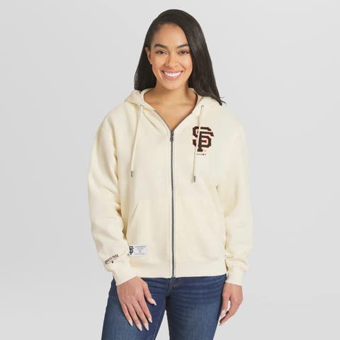 Women's WEAR by Erin Andrews Cream San Francisco Giants Full-Zip Hoodie