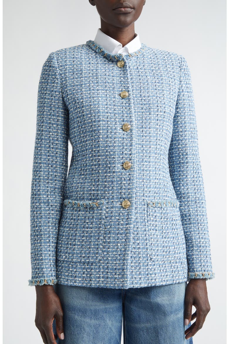 Vilette Tweed Jacket, Alternate, color, DENIM BLUE/ MIDNIGHT