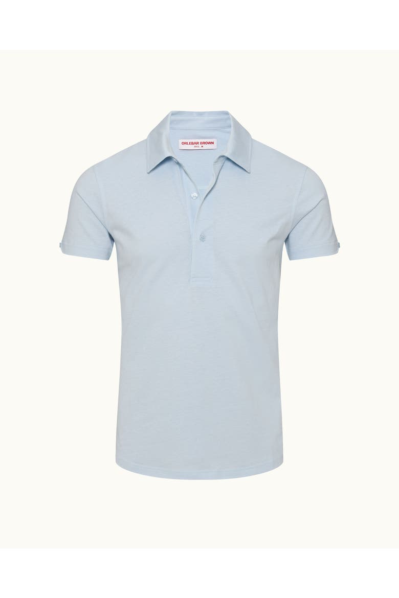 Sebastian Silk Tailored-Fit Polo Shirt, Alternate, color, Springwater Blue