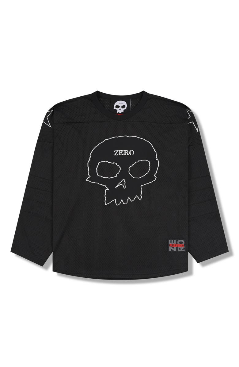 PLEASURES Jamie Mesh Hockey Jersey, Alternate, color, Black