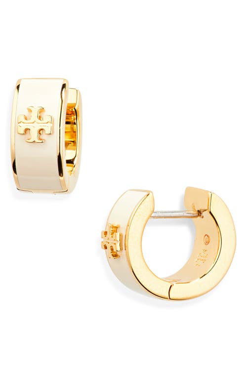 Tory Burch Icon Huggie Earrings in Tory Gold /New Ivory at Nordstrom
