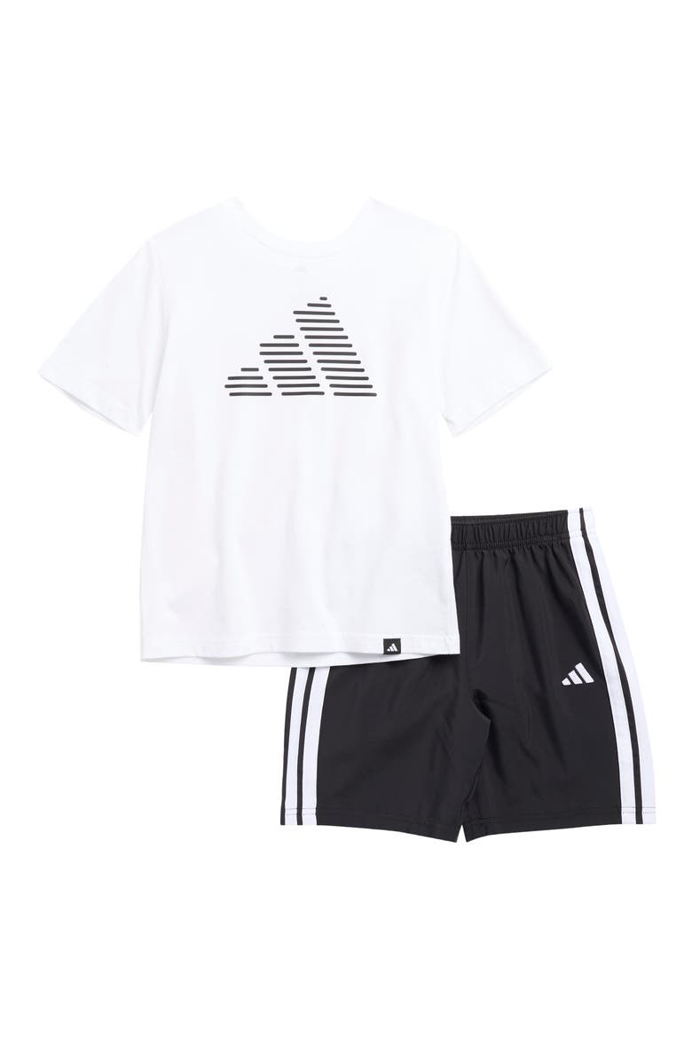 Kids' Performance Graphic T-Shirt & Shorts Set, Main, color, WHITE