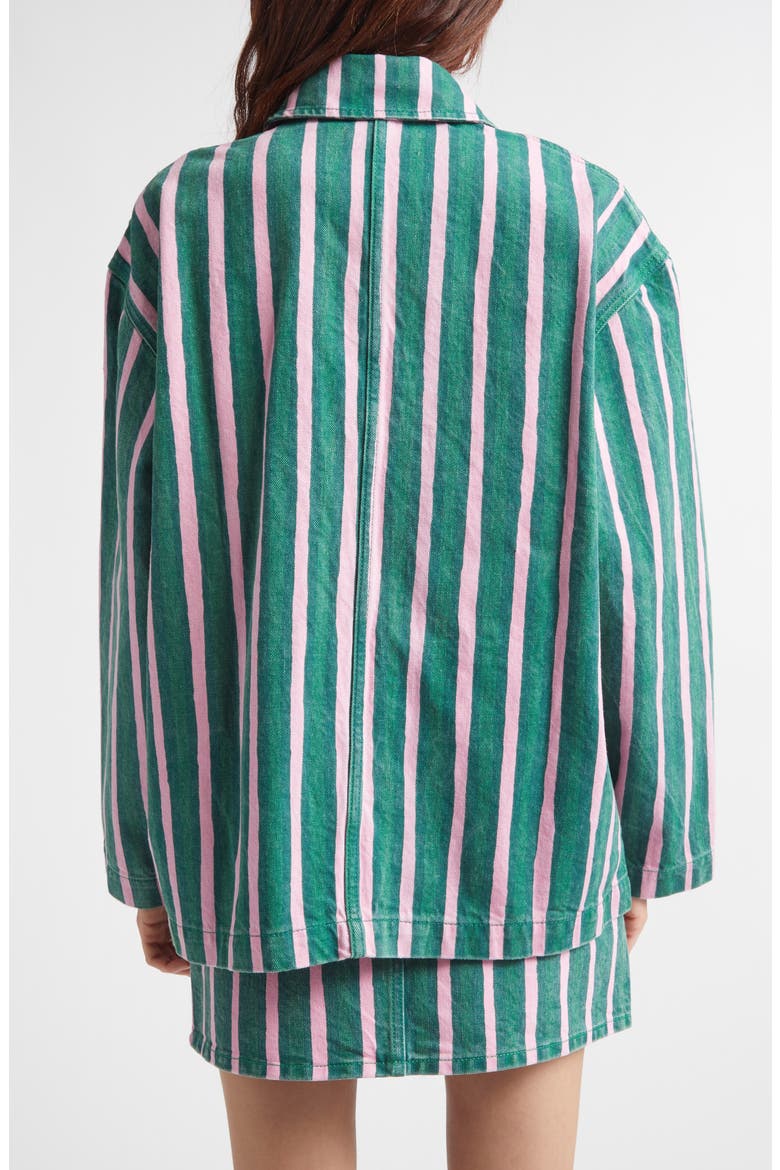 Piccolo Stripe Jacket, Alternate, color, GREEN PINK