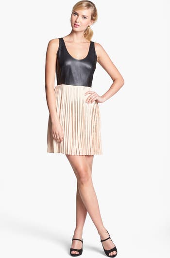 BB Dakota by Steve Madden BB Dakota Faux Leather Bodice & Pleated Skirt Dress | Nordstrom BB Dakota by Steve Madden BB Dakota Faux Leather Bodice & Pleated Skirt Dress | Nordstrom