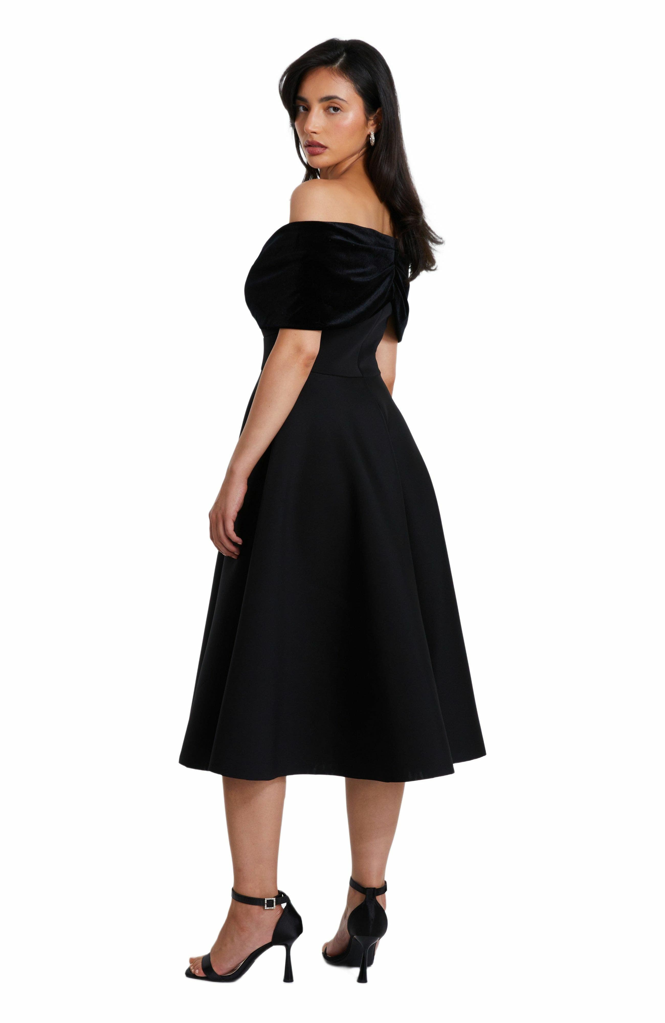 1210497 Blue Bardot Skater Dress