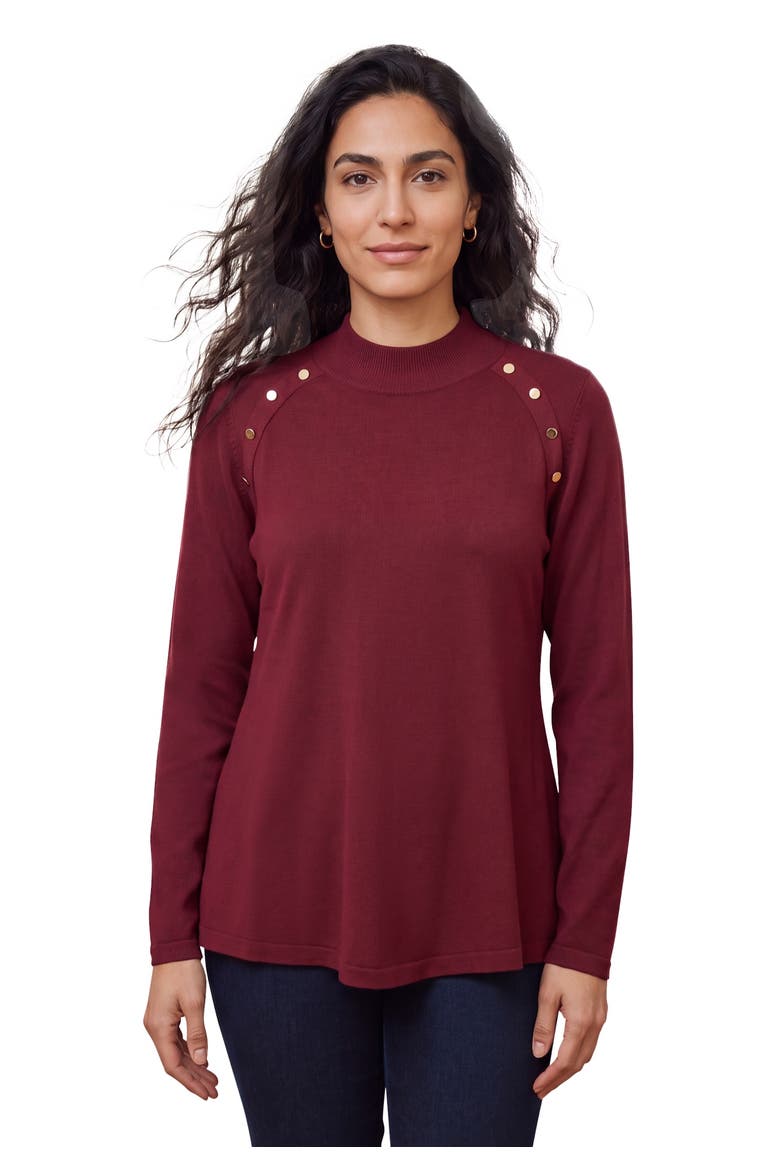 Cable Crewneck Sweater, Main, color, RICH BURGUNDY