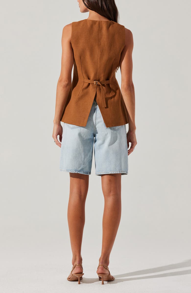 ASTR the Label Sonja Asymmetric Button Vest, Alternate, color, Brown