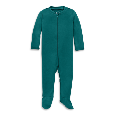 Baby Organic Zip Footie In Solid
