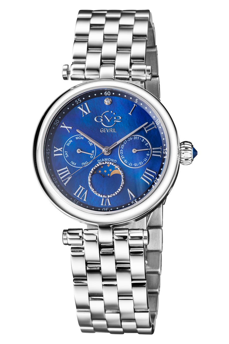 Florence Diamond Bracelet Watch, 36mm, Main, color, SILVER