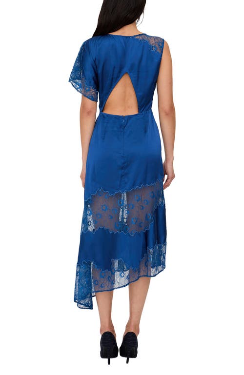 Lily And Lionel London Selma Lace Insert Maxi Dress In Blue