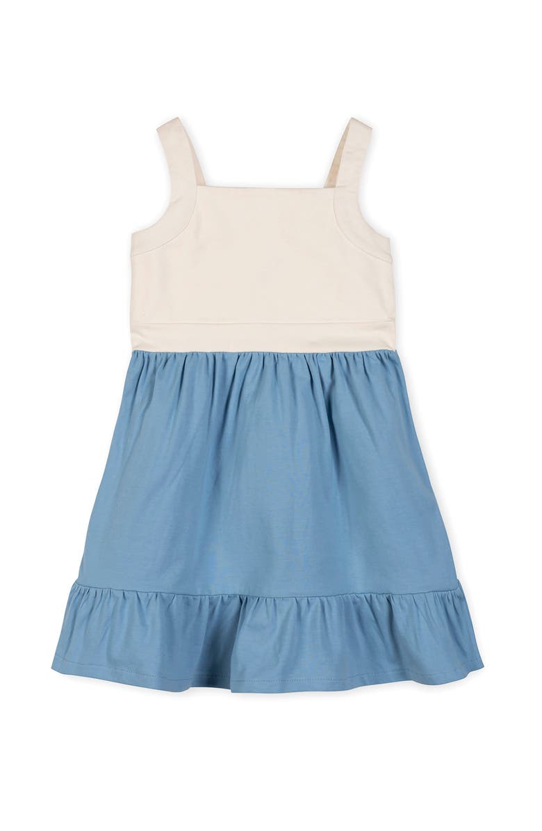 Hope & Henry Kids' Organic Knit Tank Sundress with Flounce, Main, color, Bluebell And Natural