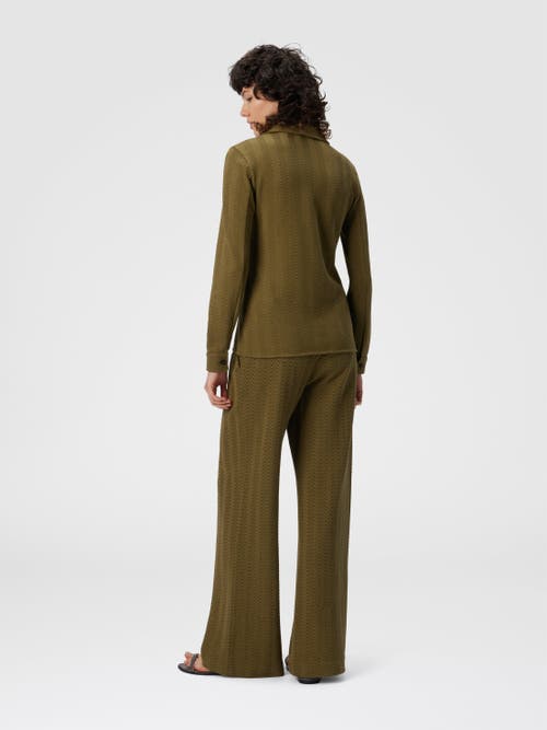 Missoni Slim Shirt With Zigzag Pattern In Green