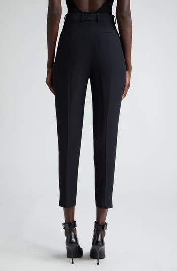 パンツ ALEXANDER MCQUEEN Crepe cigarette pants Black 585118QEAAA McQueen High Waist Leaf Crepe Cigarette Trousers | Nordstrom