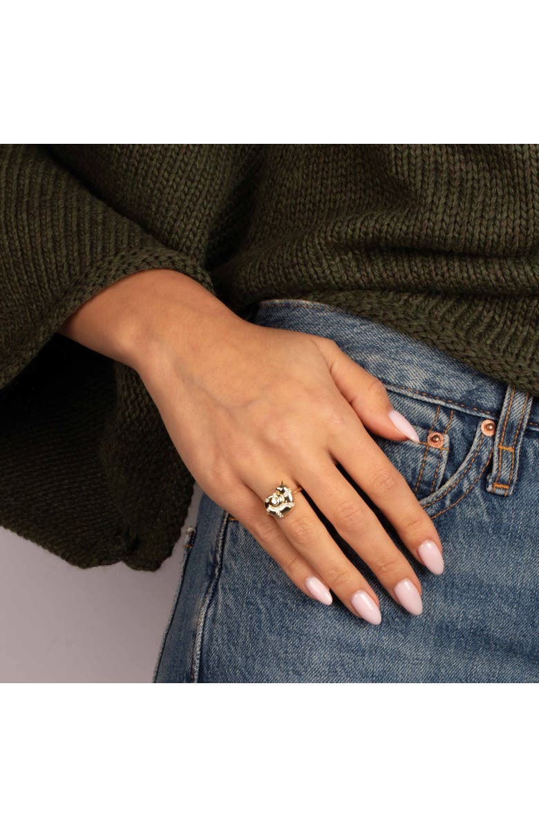 BY ADINA EDEN CZ Nautilus Shell Ring, Alternate, color, Gold