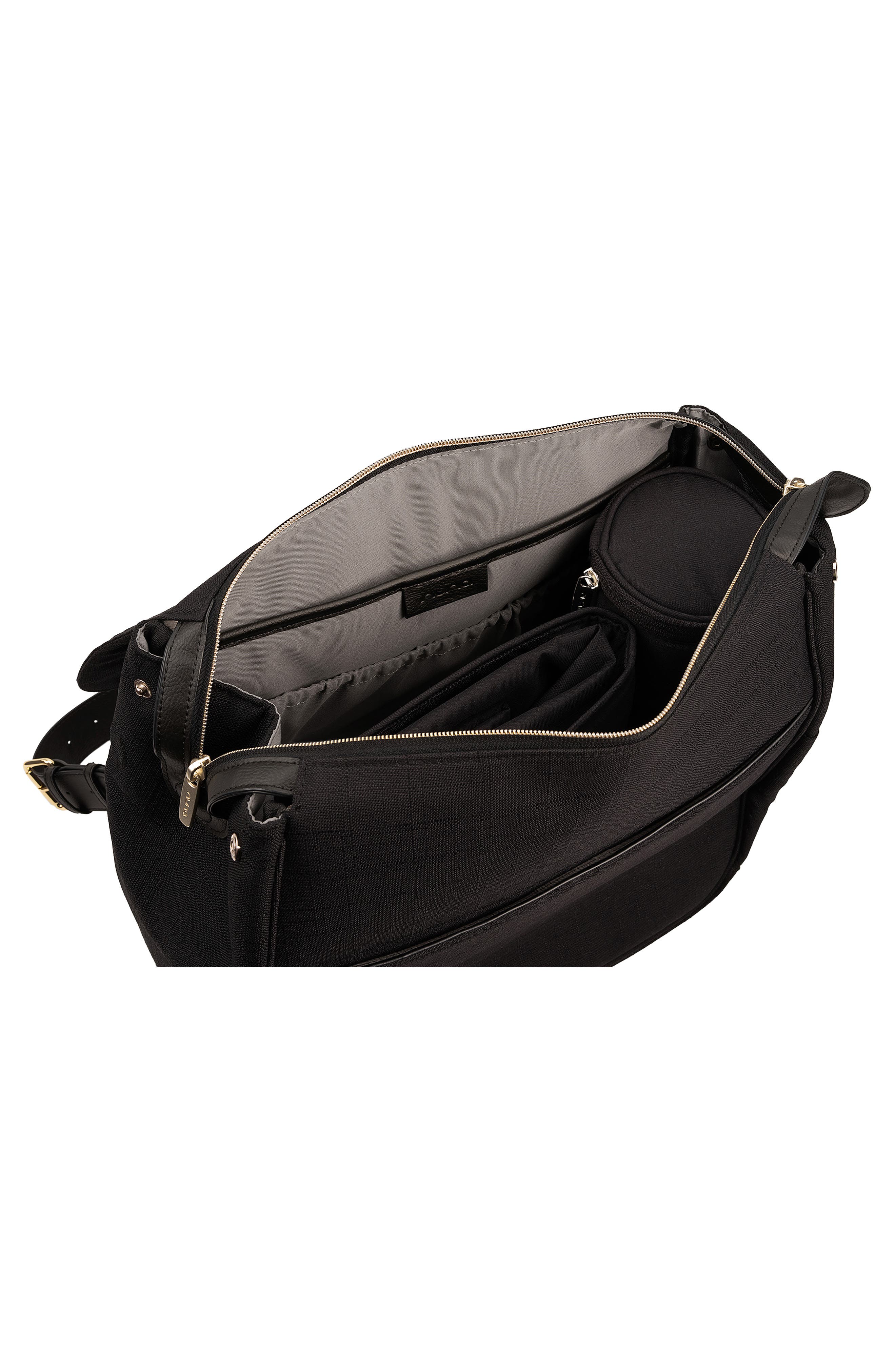 Nuna Diaper Changing Backpack & Insulated Bottle Case, Alternate, color, Caviar