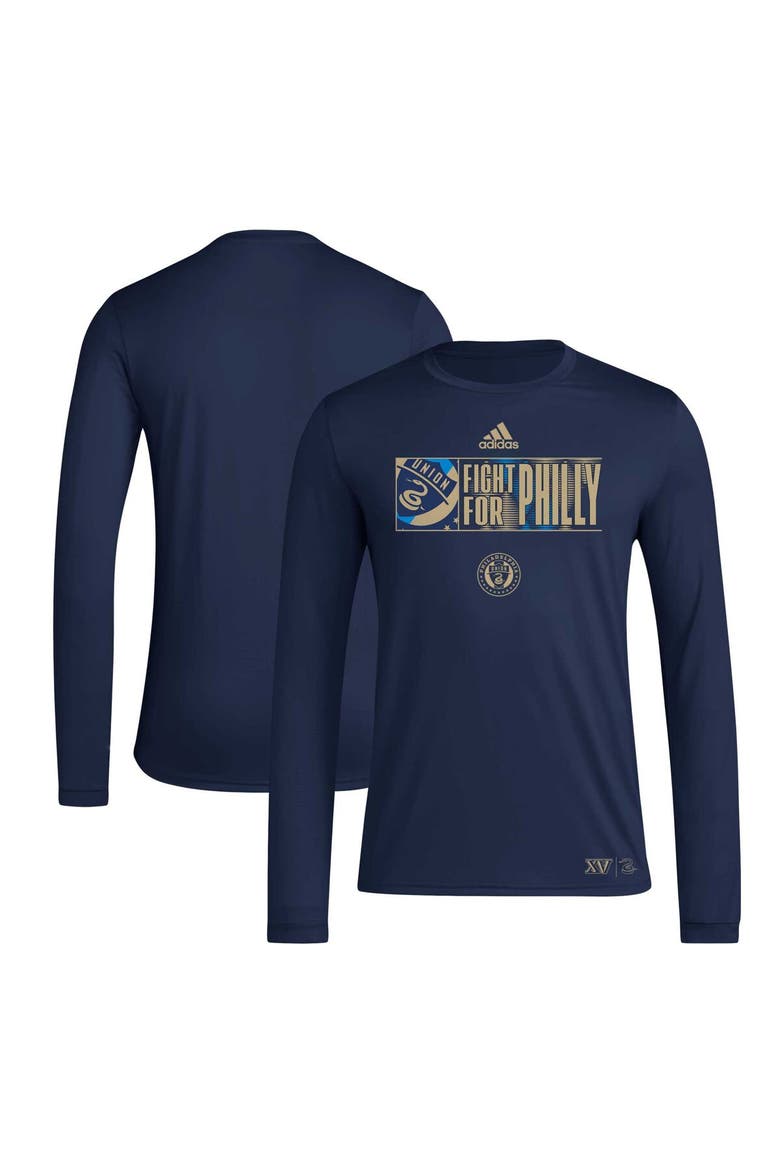 Men's adidas Navy Philadelphia Union 2024 Jersey Hook AEROREADY Long Sleeve T-Shirt, Main, color, Navy