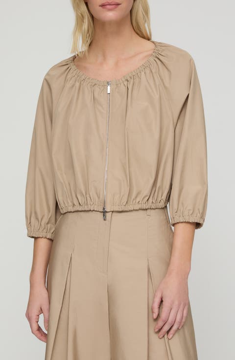 Crop Organic Cotton Poplin Bubble Jacket
