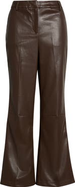 Halogen® Faux Leather Tailored Ankle Straight Leg Pants