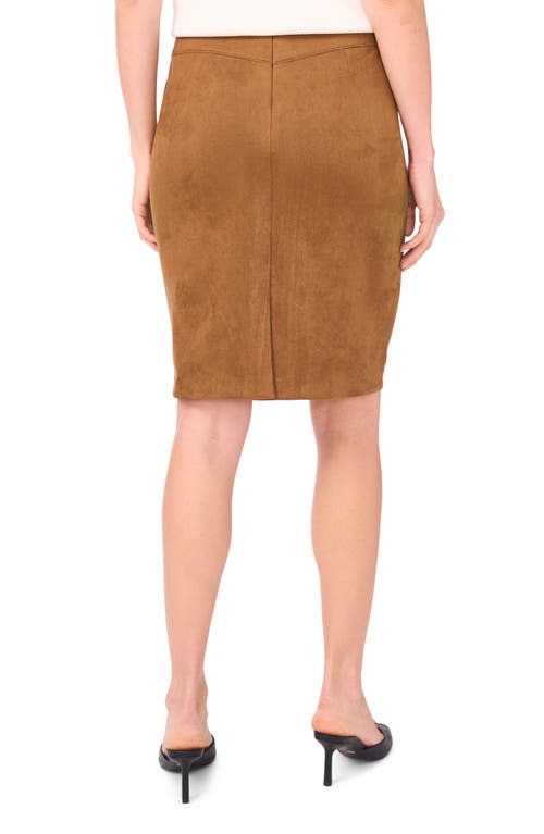 Halogenr Halogen(r) Waistband Seam Detail Faux Suede Midi Skirt