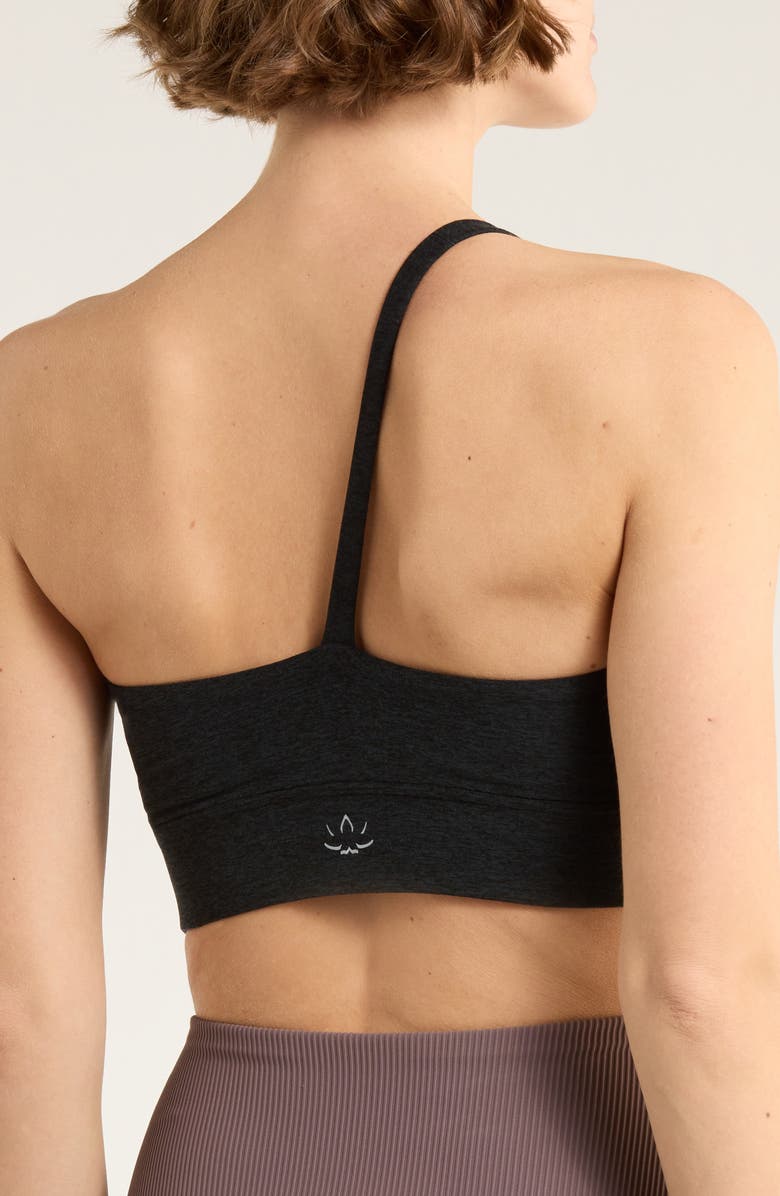 Beyond Yoga Space Dye One Shoulder Longline Sports Bra, Alternate, color, Darkest Night