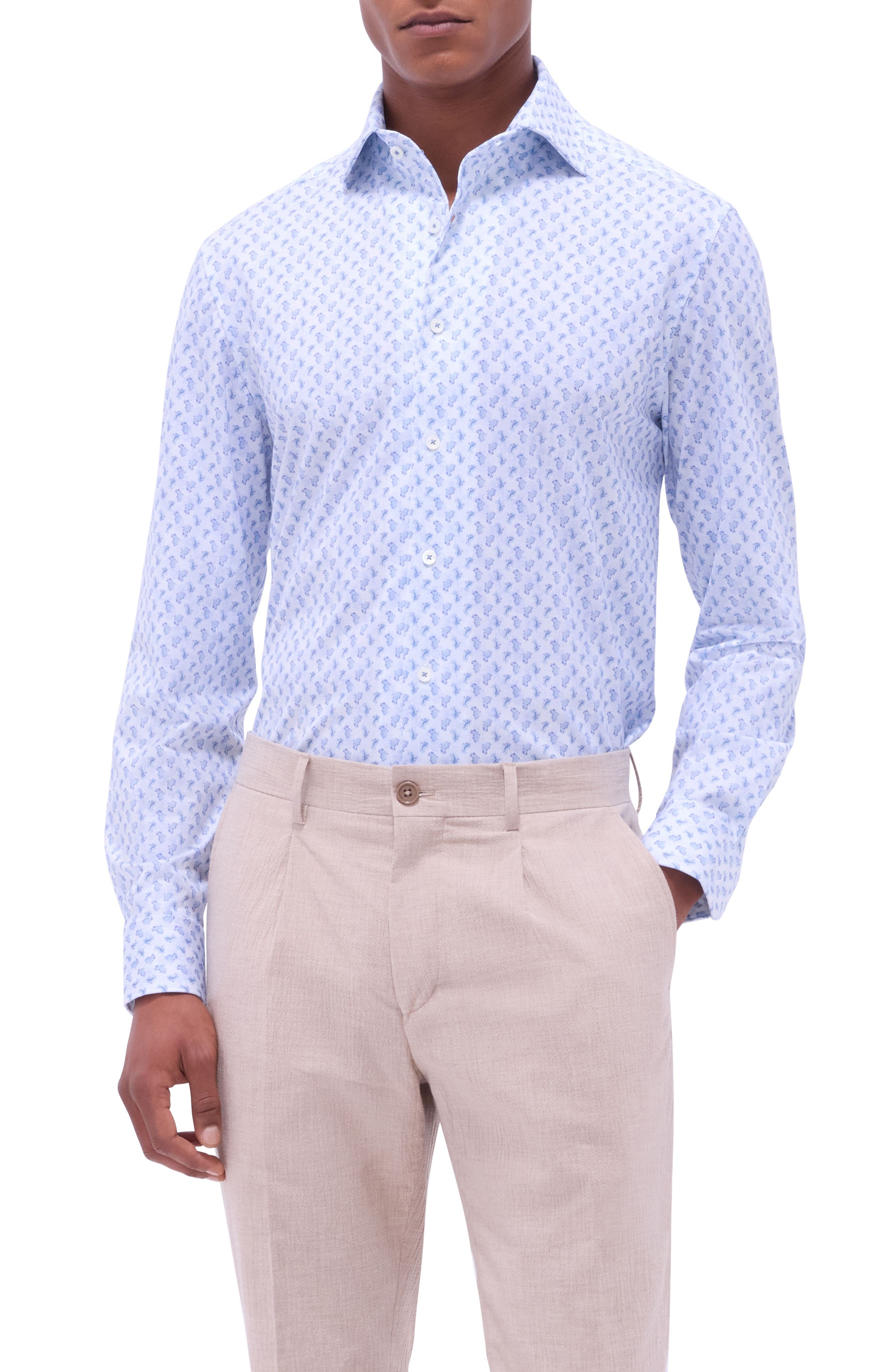 Bugatchi Devon OoohCotton® Paisley Button-Up Shirt