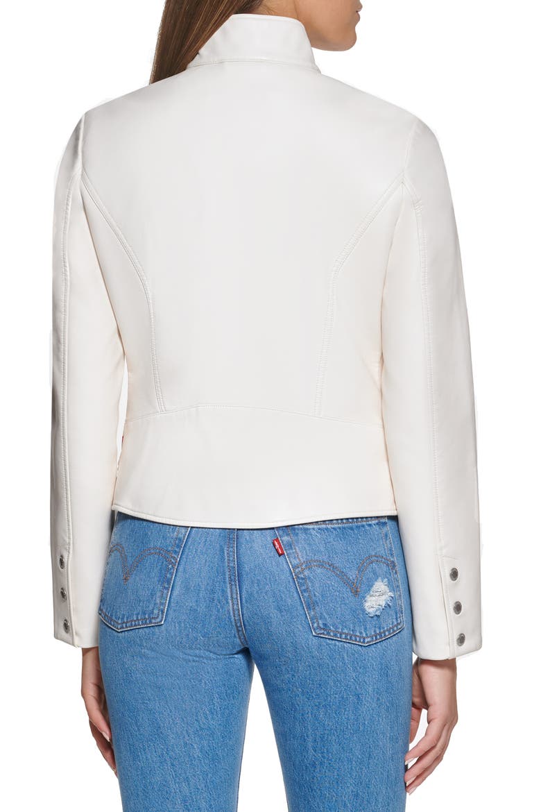 Levi's® Women's Faux Leather Racer Jacket, Alternate, color, OYSTER