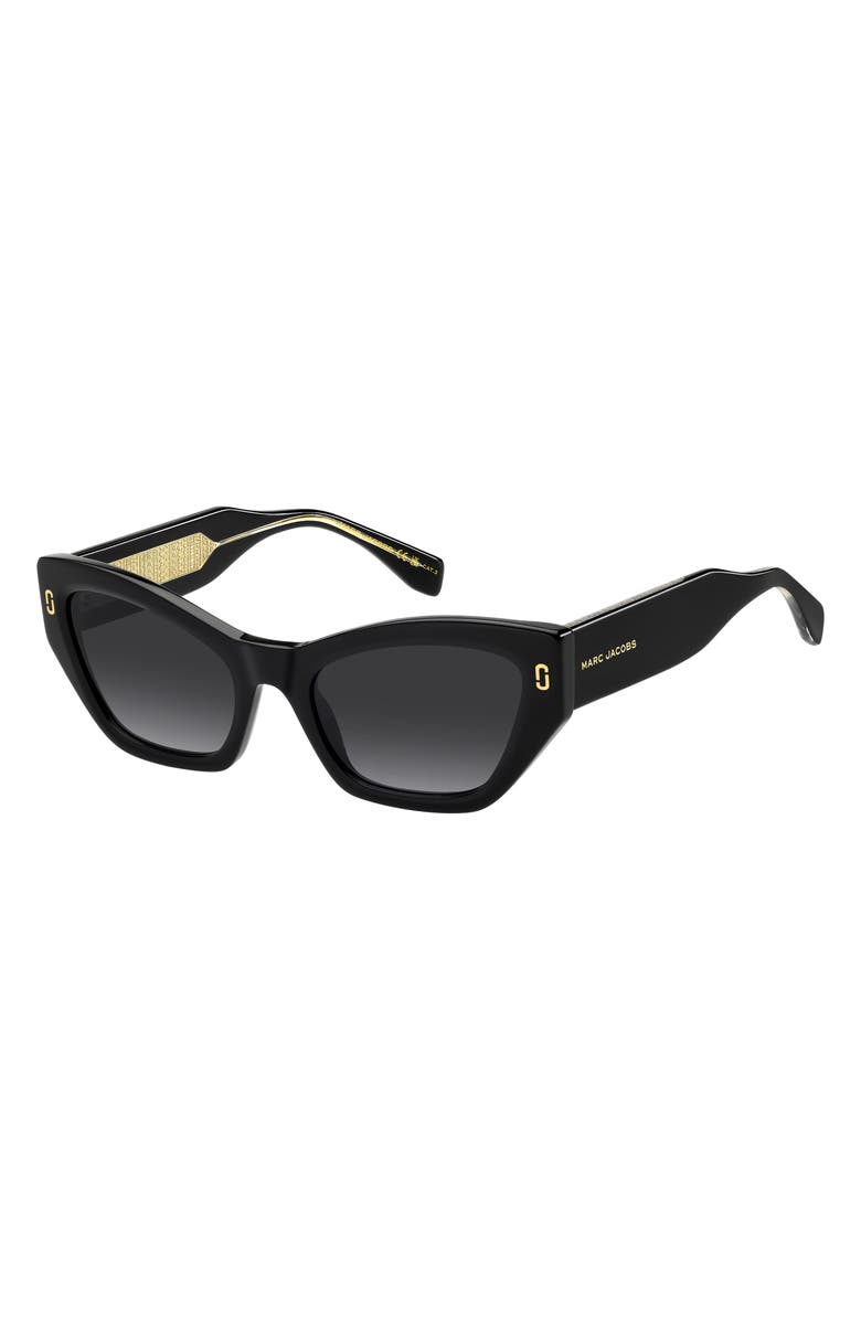 Marc Jacobs 54mm Cat Eye Sunglasses, Alternate, color, Black