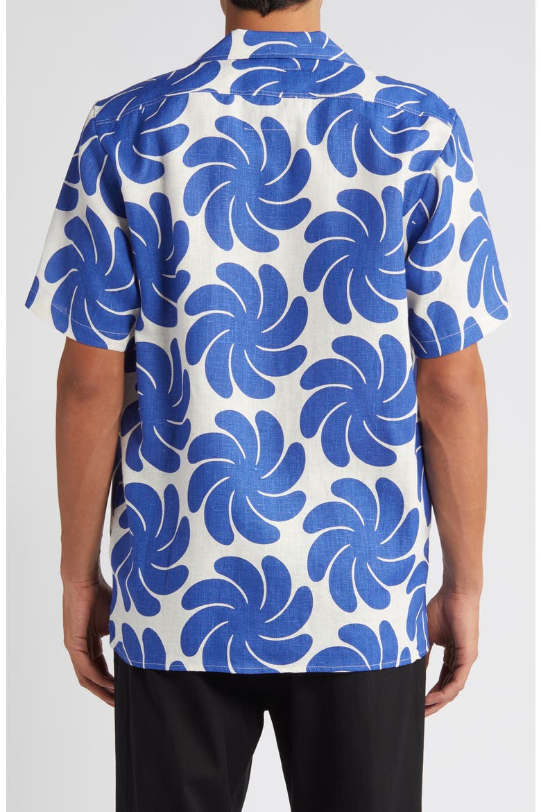 Nebula Linen Camp Shirt, Alternate, color, BLUE